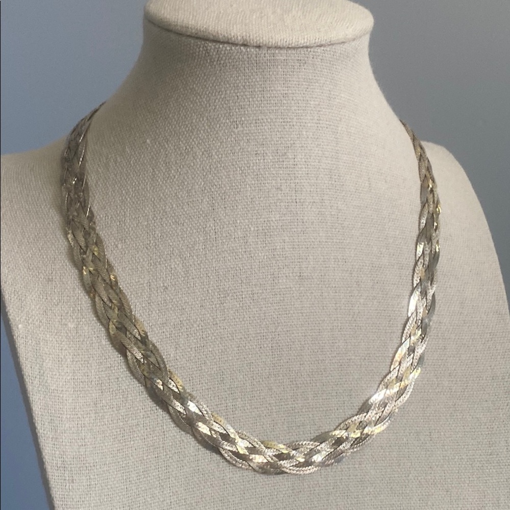 Elegant Sterling Silver Braided Necklace